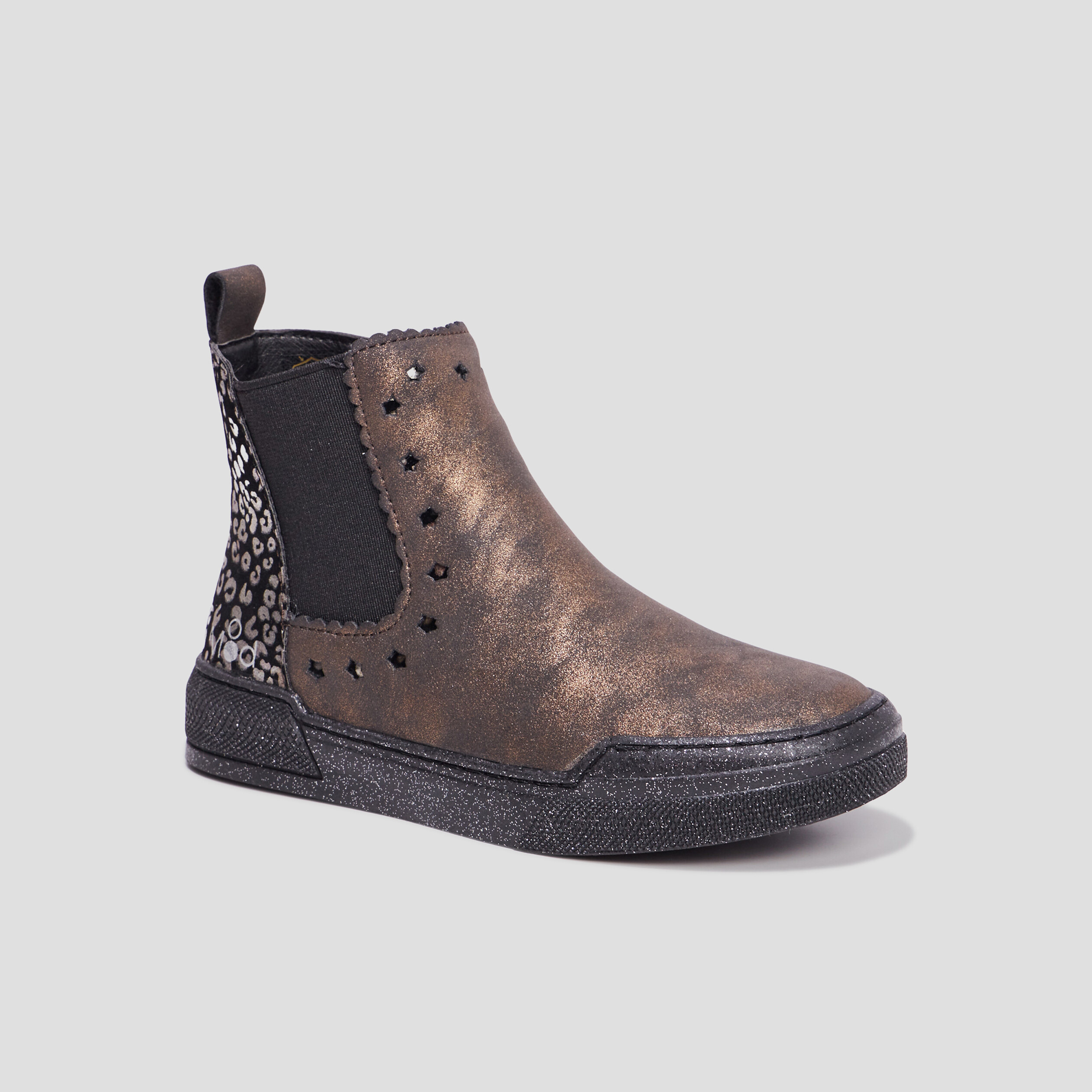 Bottillons pailletés en cuir Ariboot noir fille | La Halle