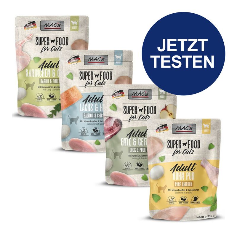 Probierpaket MAC's Cat Pouch 12 x 300 g zu TOP-Preisen | bitiba %