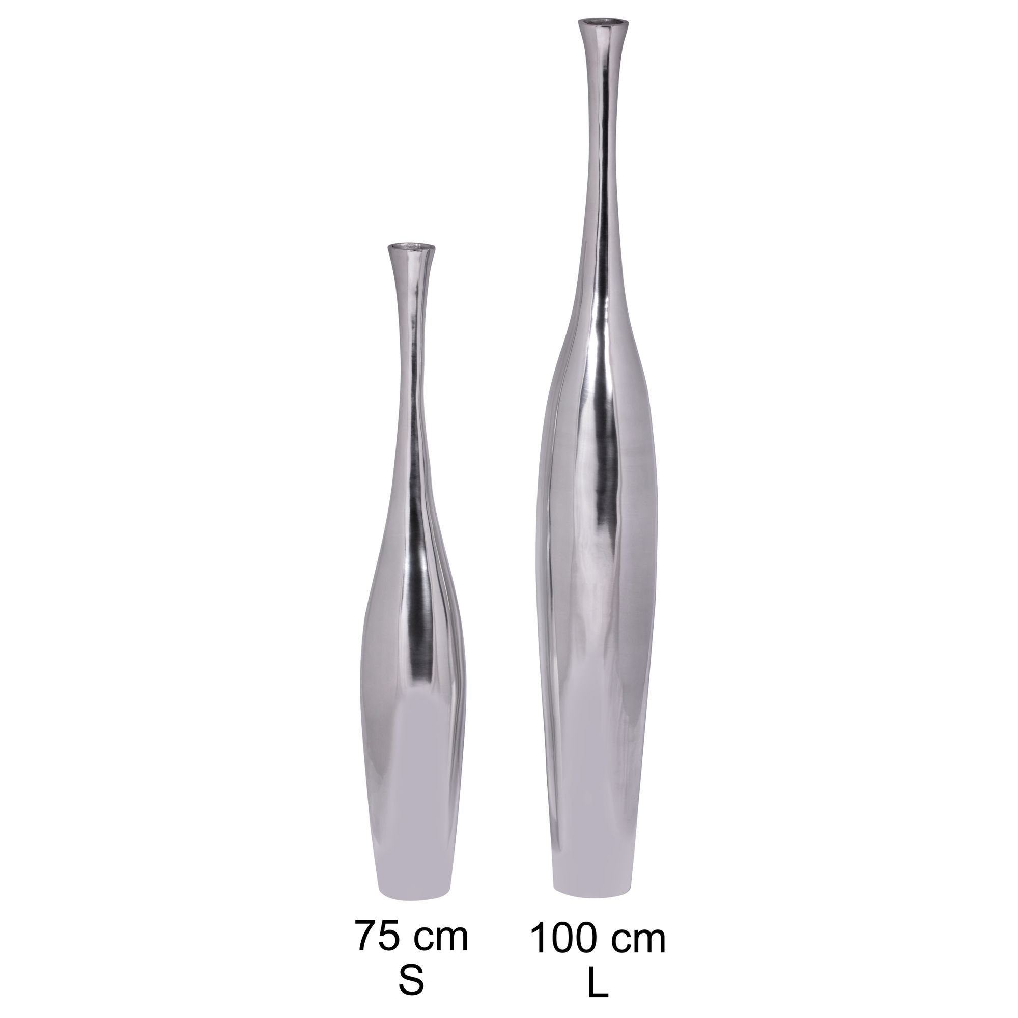 KADIMA DESIGN Dekovase Elegante Aluminium Blumenvase in Silber für stilvolle Einrichtungen