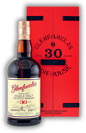 Glenfarclas 30 Years in Holzschatulle Glenfarclas 30 Years in Holzschatulle Erinnerungen an Frucht und Nußschokolade, leicht torfig. Alter 30 J. - 0,7	 Liter - Vol 43%