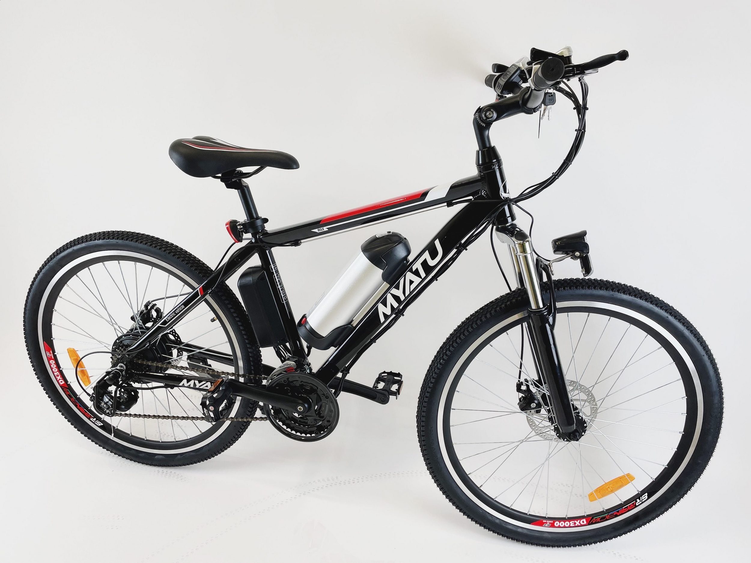Myatu E-Bike 26 Zoll E-Mountainbike mit 36V 10.4AH Lithium-Batterie, 21 Gang, Tretlagerschaltung, Elektro Pedelec für Herren und Damen