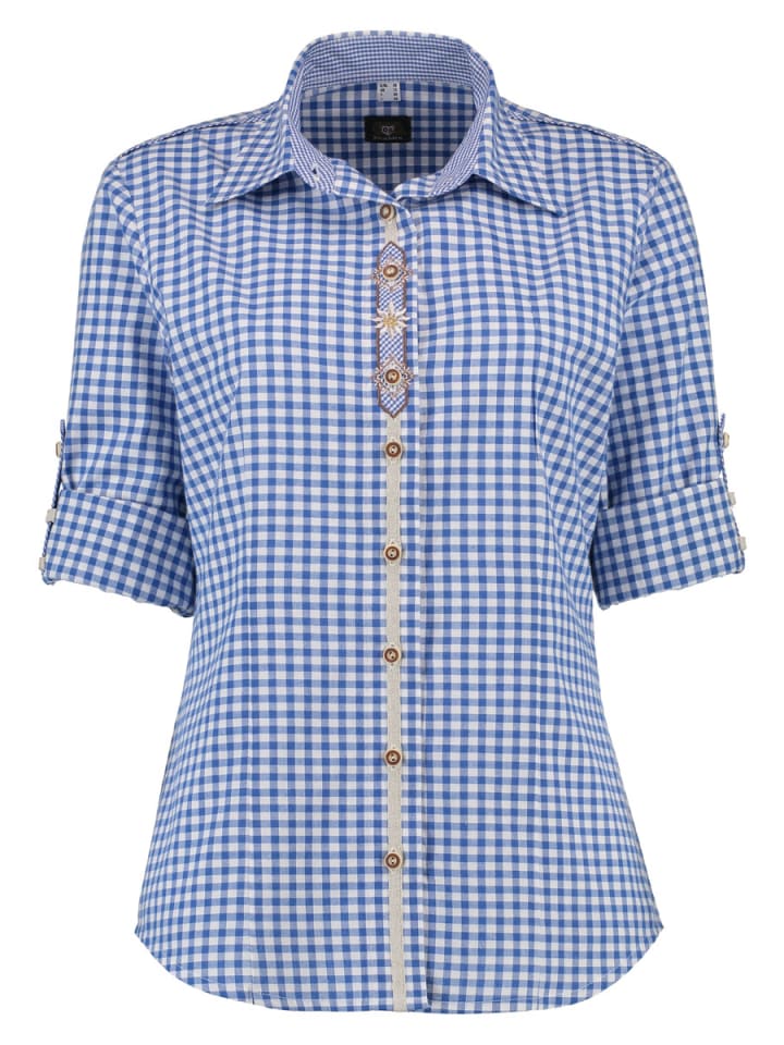 OS-Trachten Trachtenbluse Flosa in mittelblau günstig kaufen