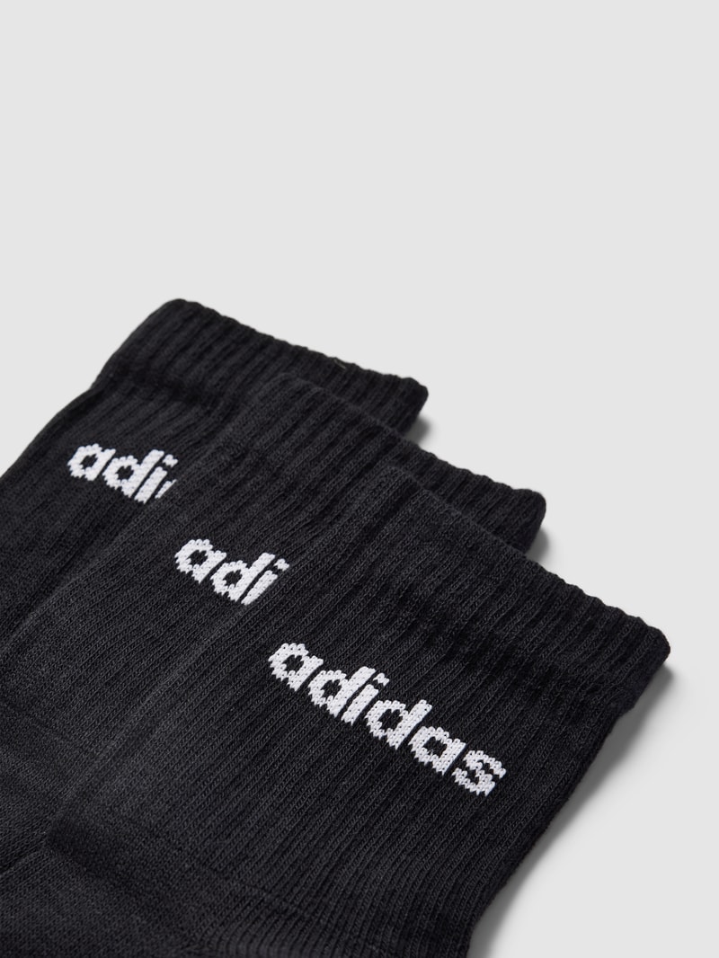Socken mit Label-Stitching im 3er-Pack in schwarz