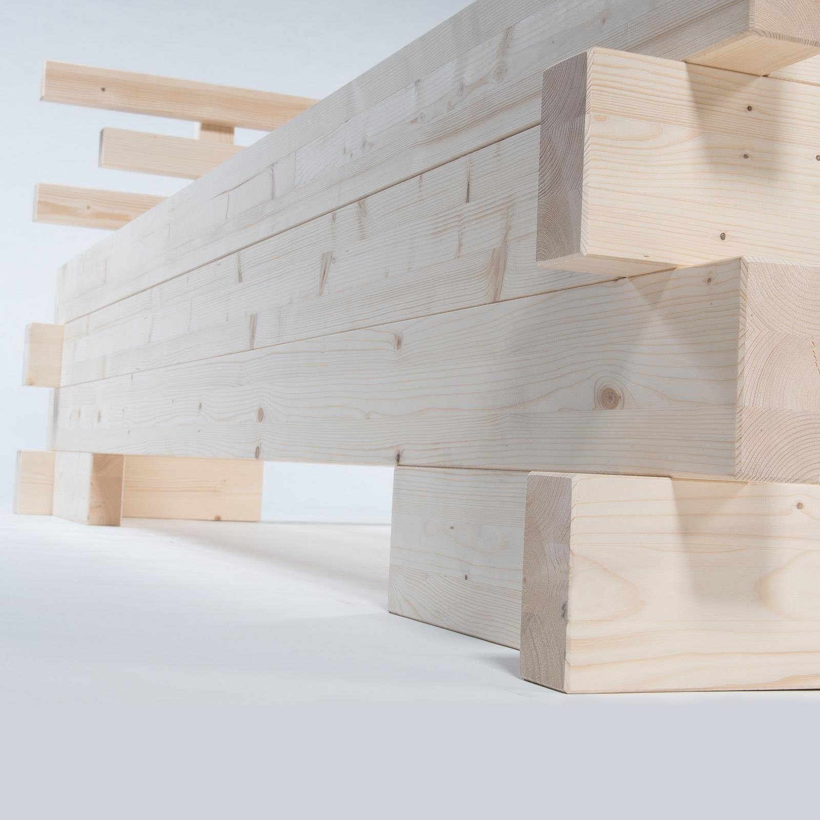 TUGA-Holztech Massivholzbett Balkenbett (Fichte) 
