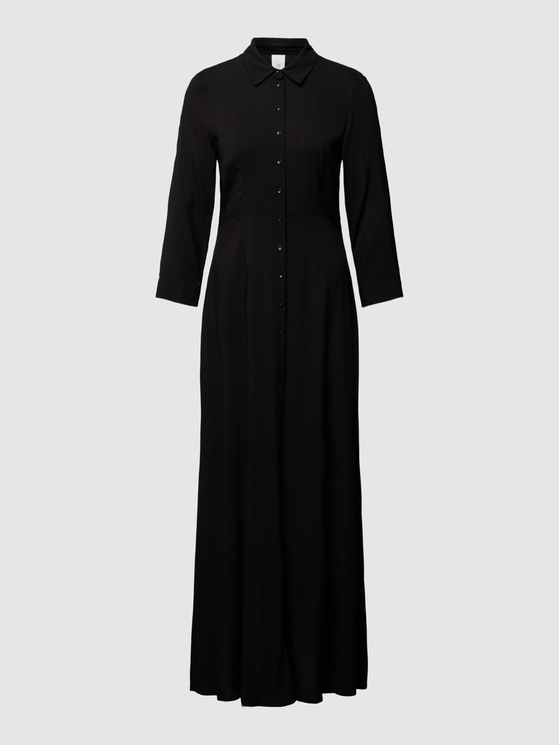 Maxikleid mit Knopfleiste Modell 'SAVANNA' in black