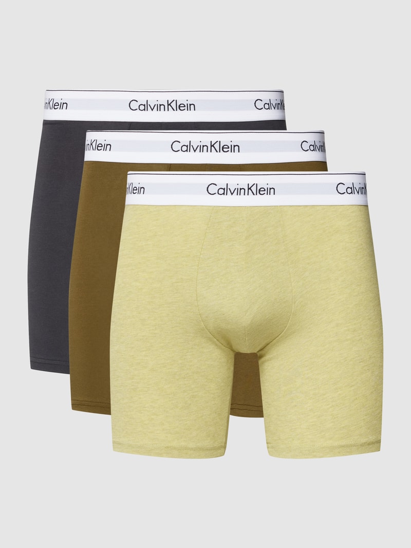 Boxershorts mit Strukturmuster im 3er-Pack in khaki