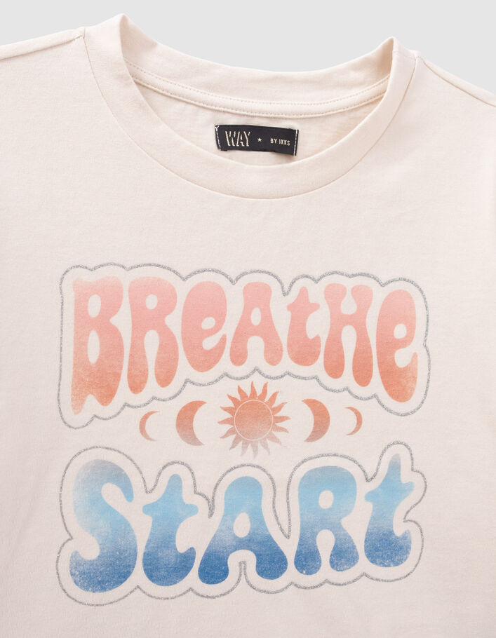 T-shirt écru à message style vintage fille