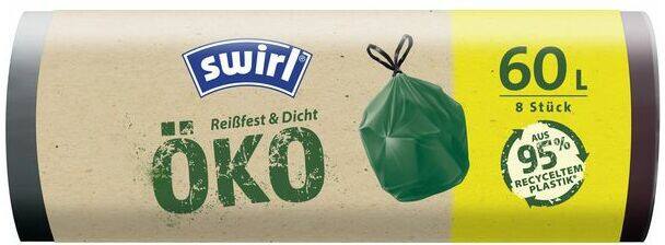 Swirl Müllsack Schwarz 60 L 8 Stück