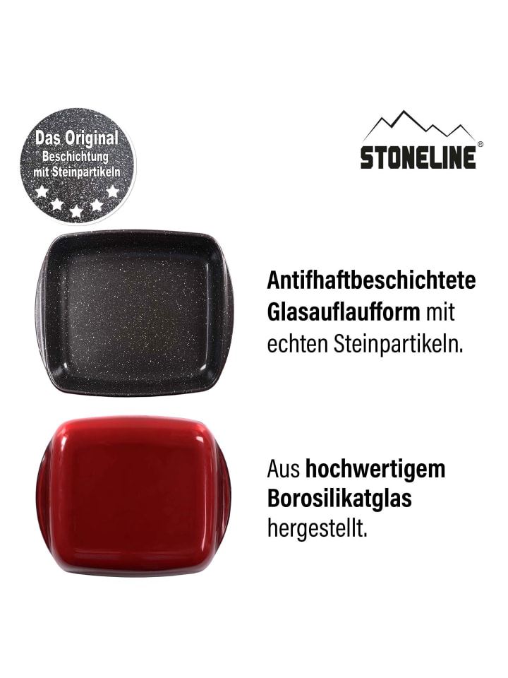 Stoneline Auflaufform Eckig Set 2-teilig in Rot günstig kaufen onesize