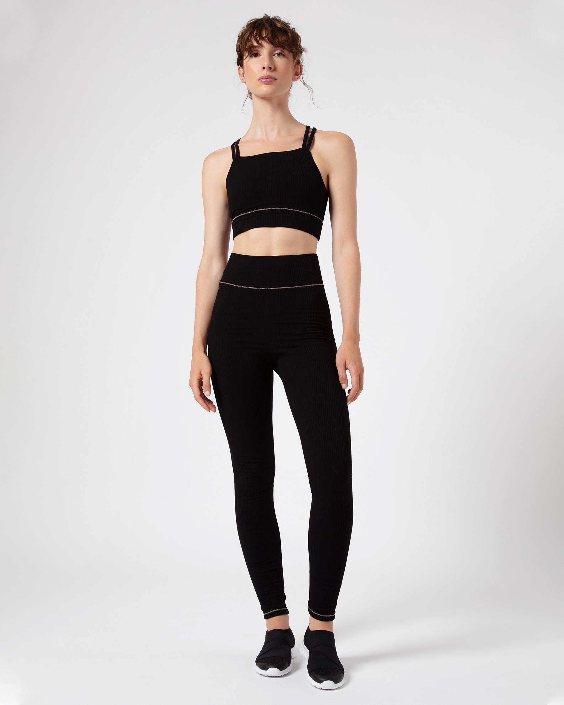Ribbed bra with thin straps