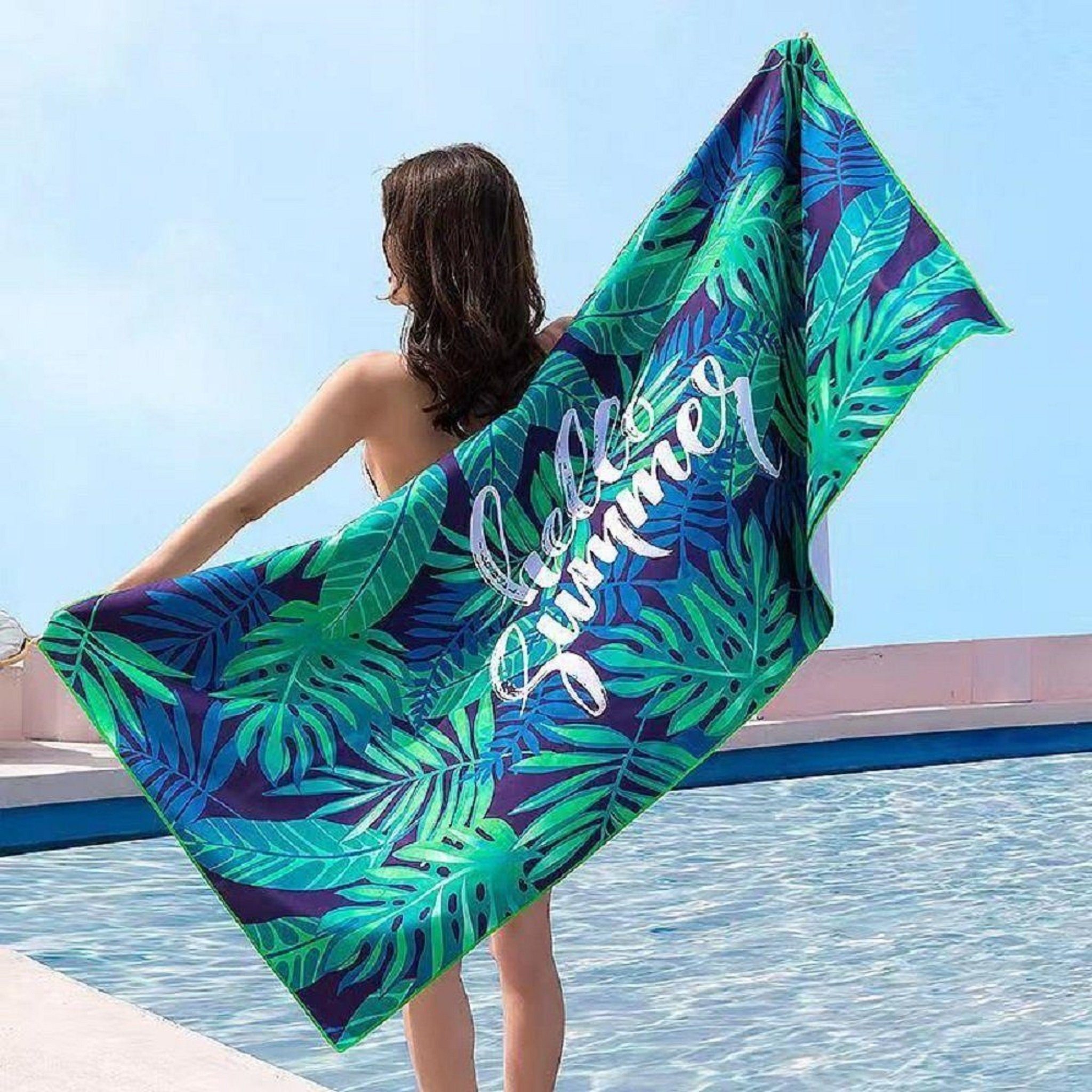 Mutoy Strandtuch Strandtuch Mikrofaser Saunatuch Handtuch Groß 160x80cm, sandfreie, schnell trocknende leichte Stranddecke