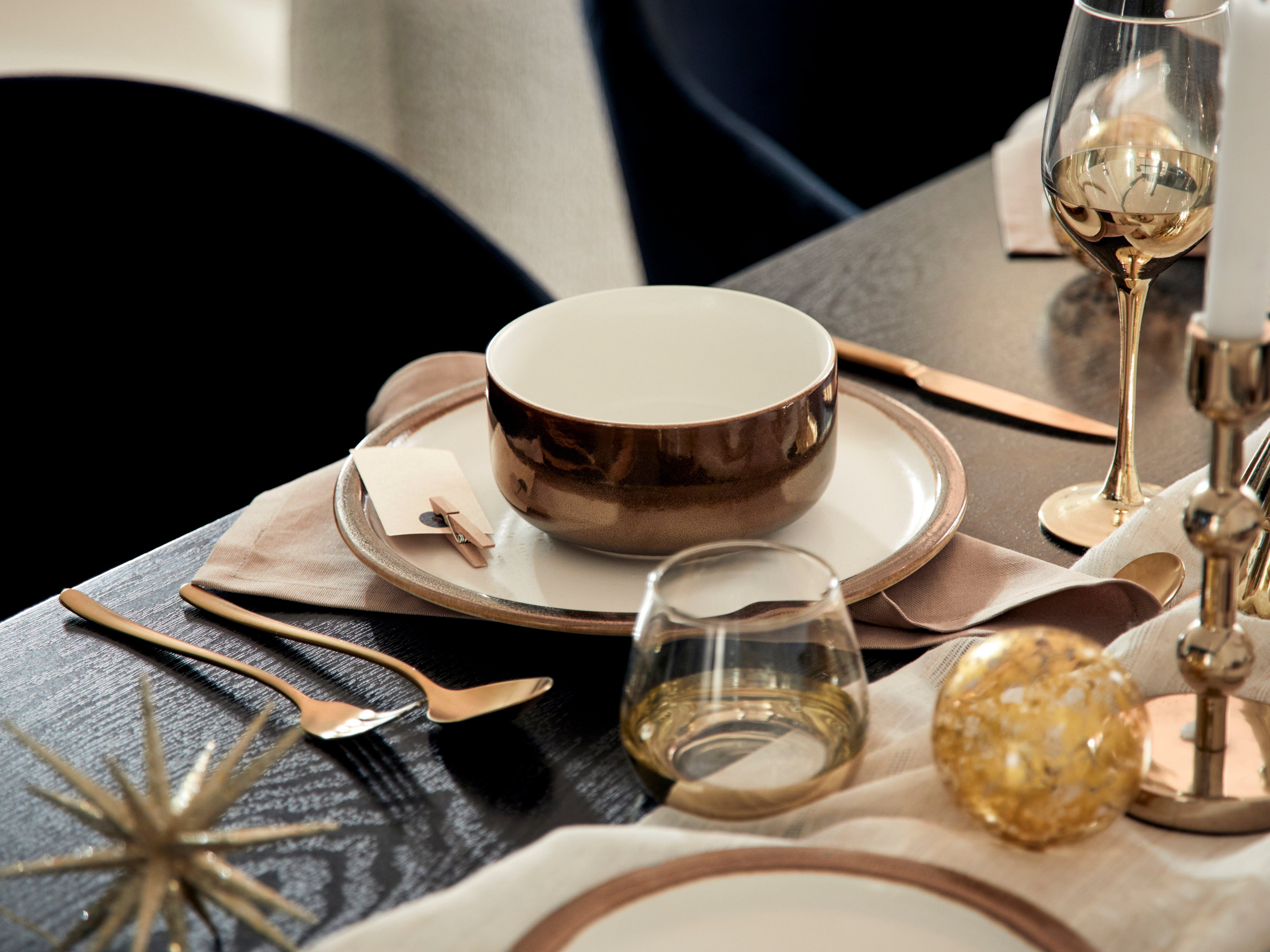 Leonique Besteck-Set Clementine, 30-teilig, Edelstahl 18/10 mit PVD Beschichtung