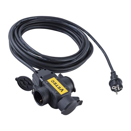 Vetec 46.525.10 Ripustettava kosketinlohko 3-napainen - 10m - H07RN-F - 3 kpl 2,5 mm²