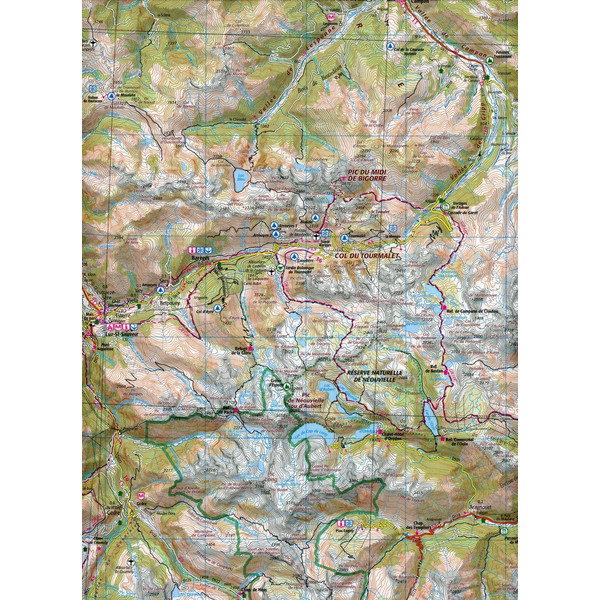Pau.Tarbes.Bagnères-de-Luchon 1:100 000 - Karte