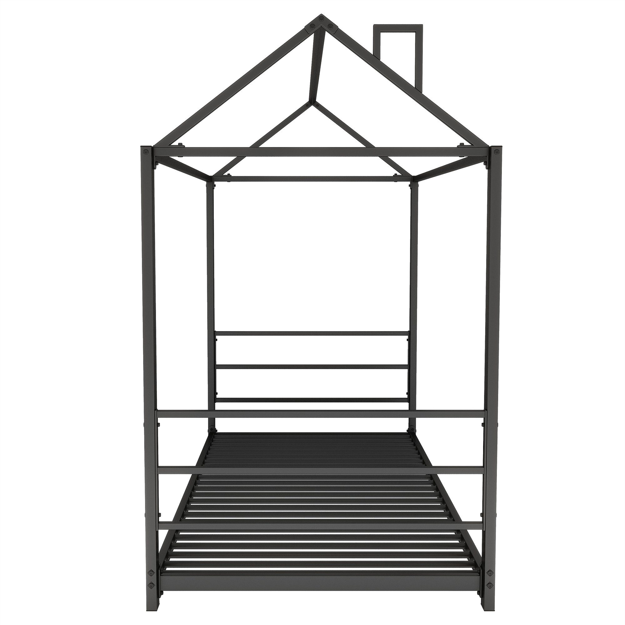 Celya Metallbett 90 x 200cm Kinderbetten,Hausmodellierende Kinderbetten, Einzelbetten, Plattform, Schwarz
