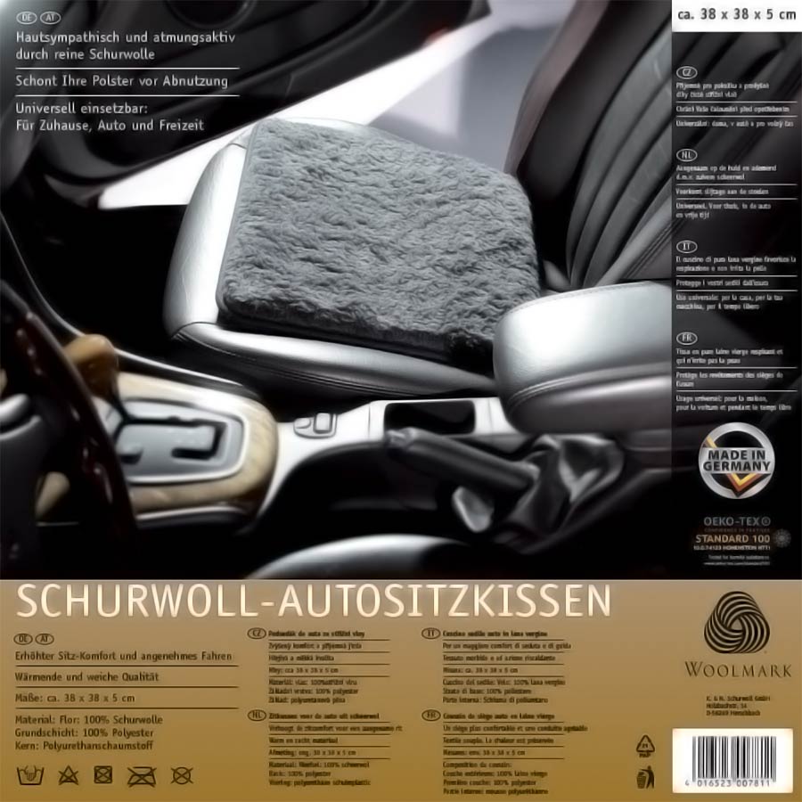 K&N Schurwoll Autositzkissen in Lammfell Optik, 38x38x5 cm - ATU