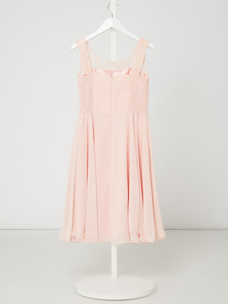 Kleid mit Paillettenbesatz in altrosa