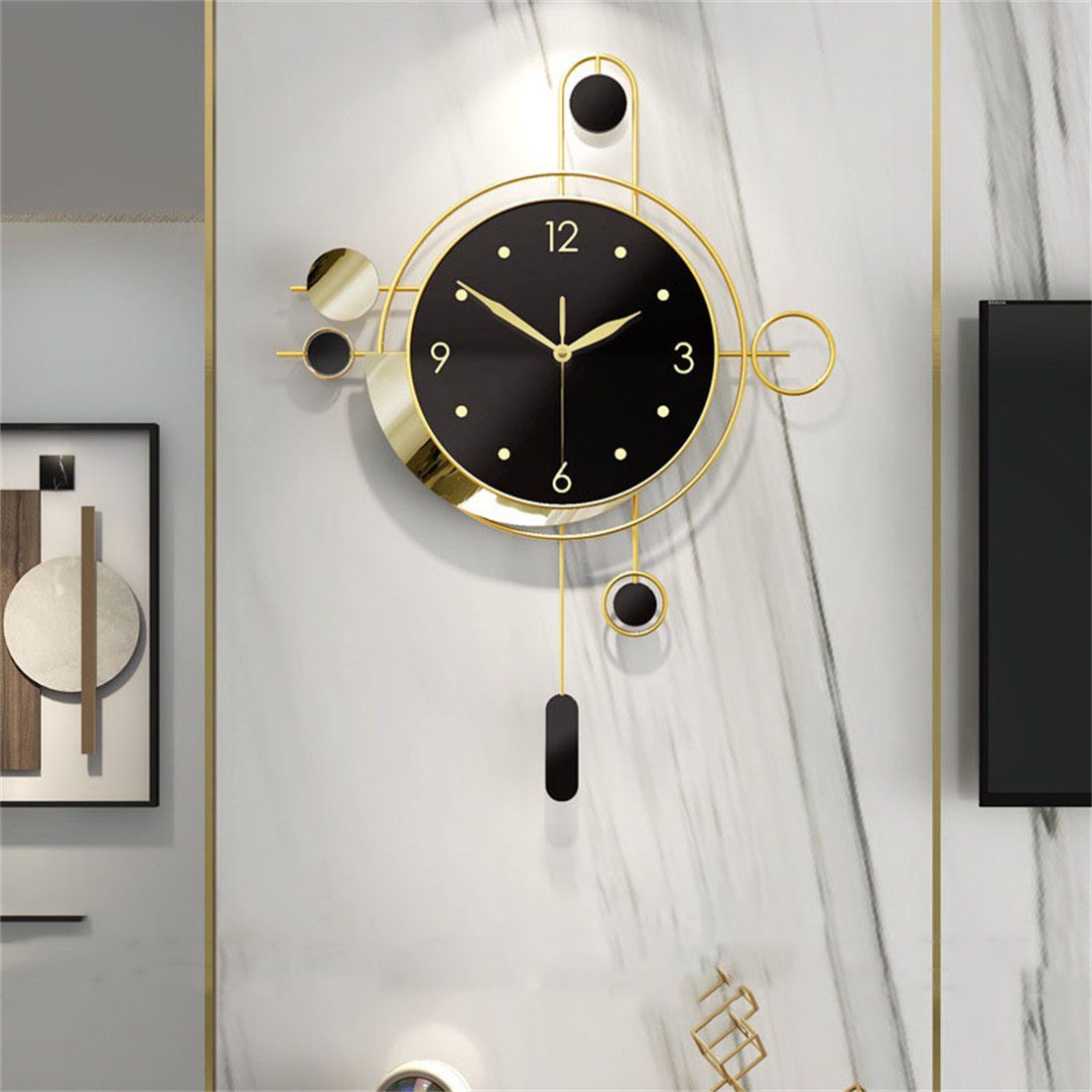 DÖRÖY Wanduhr 55cm Moderne Atmosphäre Mode Wanduhr,Stille Wanduhr,Dekorative Wanduhr