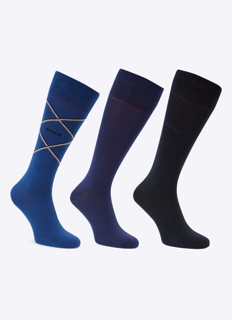 Meias estampadas HUGO BOSS em caixa de presente com 3 pares