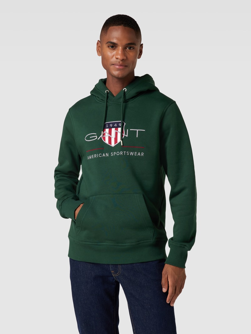Hoodie mit Känguru-Tasche in dunkelgrün