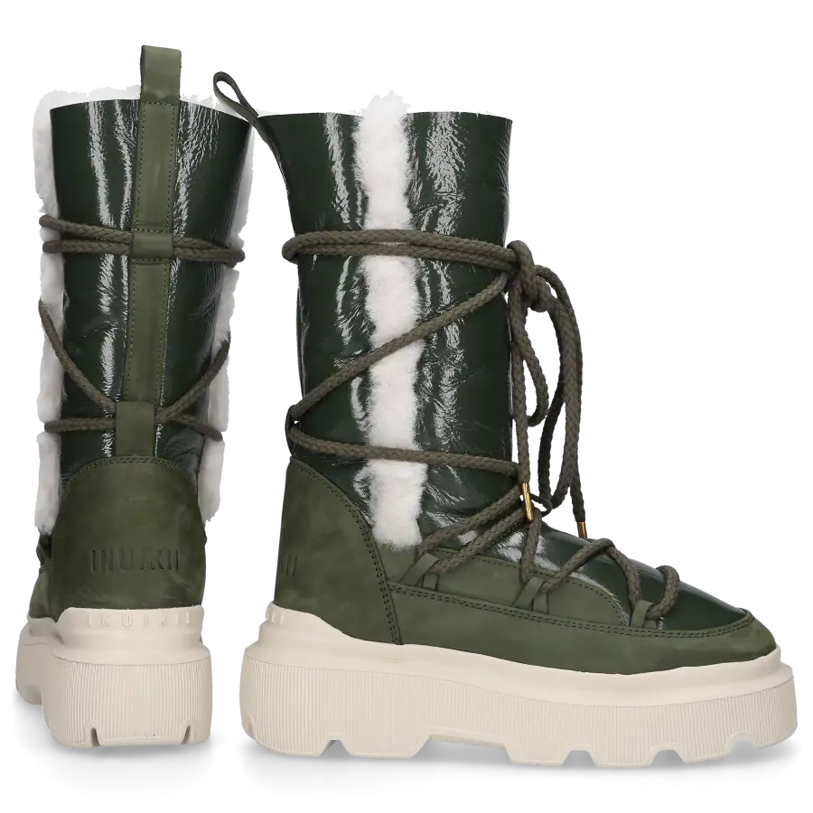 INUIKII - Stiefel ENDURANCE COZY Lackleder - grün