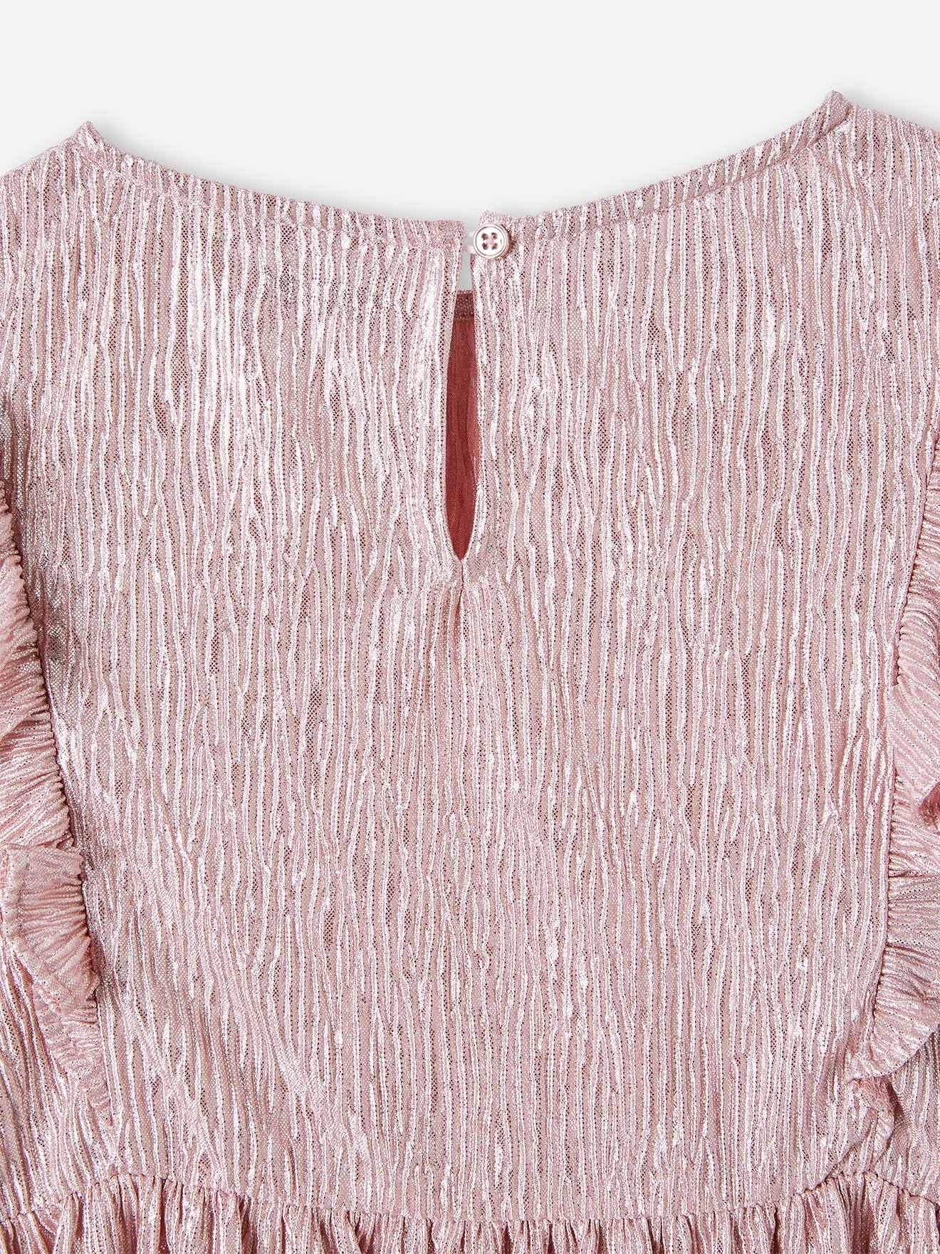 Vertbaudet Festliches Mädchen Kleid - beige glanzeffekt