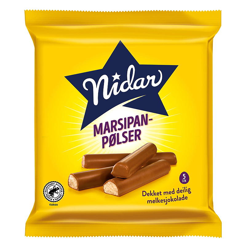 Nidar Marsipanpølser 5-pk 110 g, Nidar
