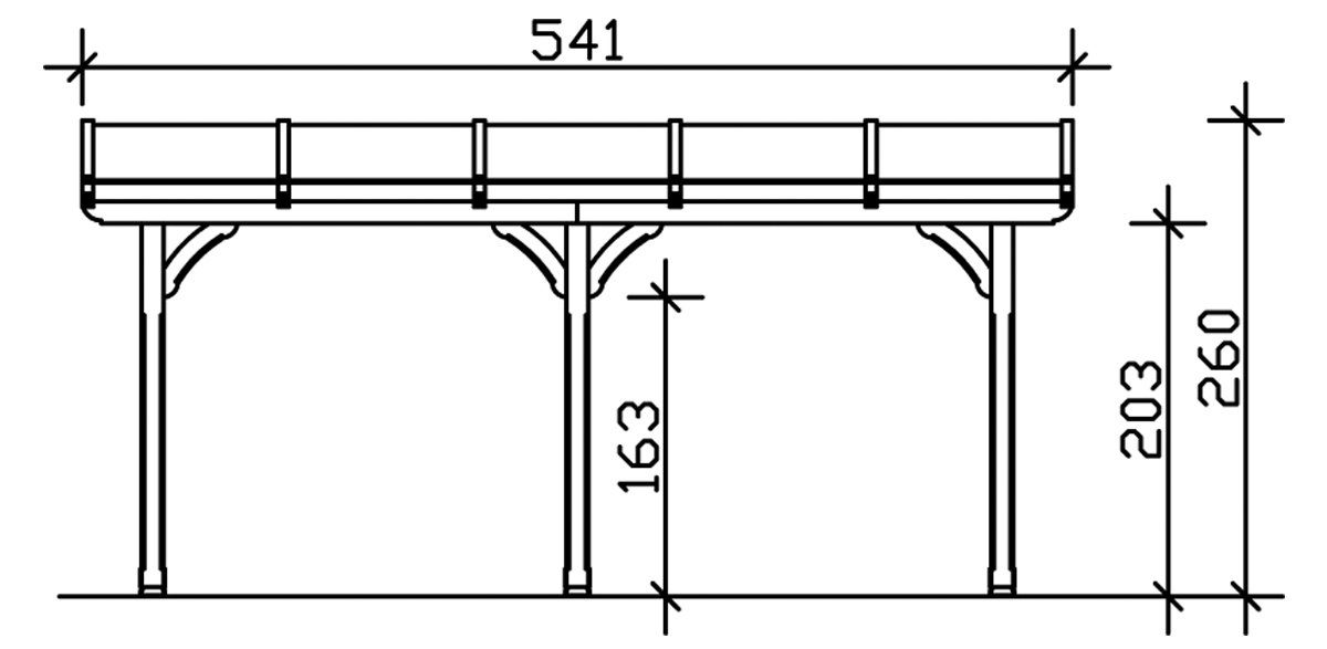 Skanholz Terrassendach Rimini, BxT: 541x250 cm, Bedachung Doppelstegplatten, 541 cm Breite, verschiedene Tiefen