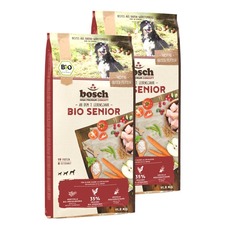 bosch Biofutter bosch BIO Senior Hühnchen + Preiselbeere 2x11,5 kg