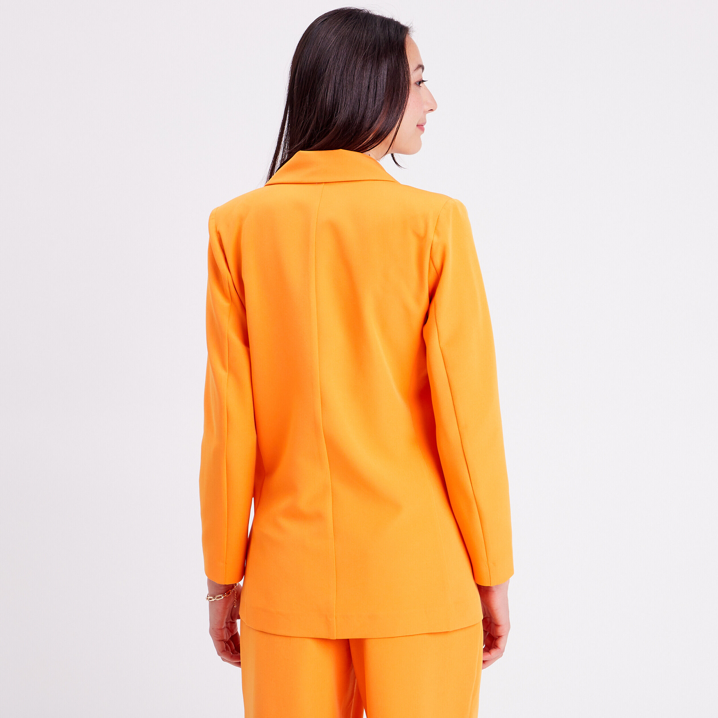 Veste blazer boutonnée orange clair femme | Cache Cache