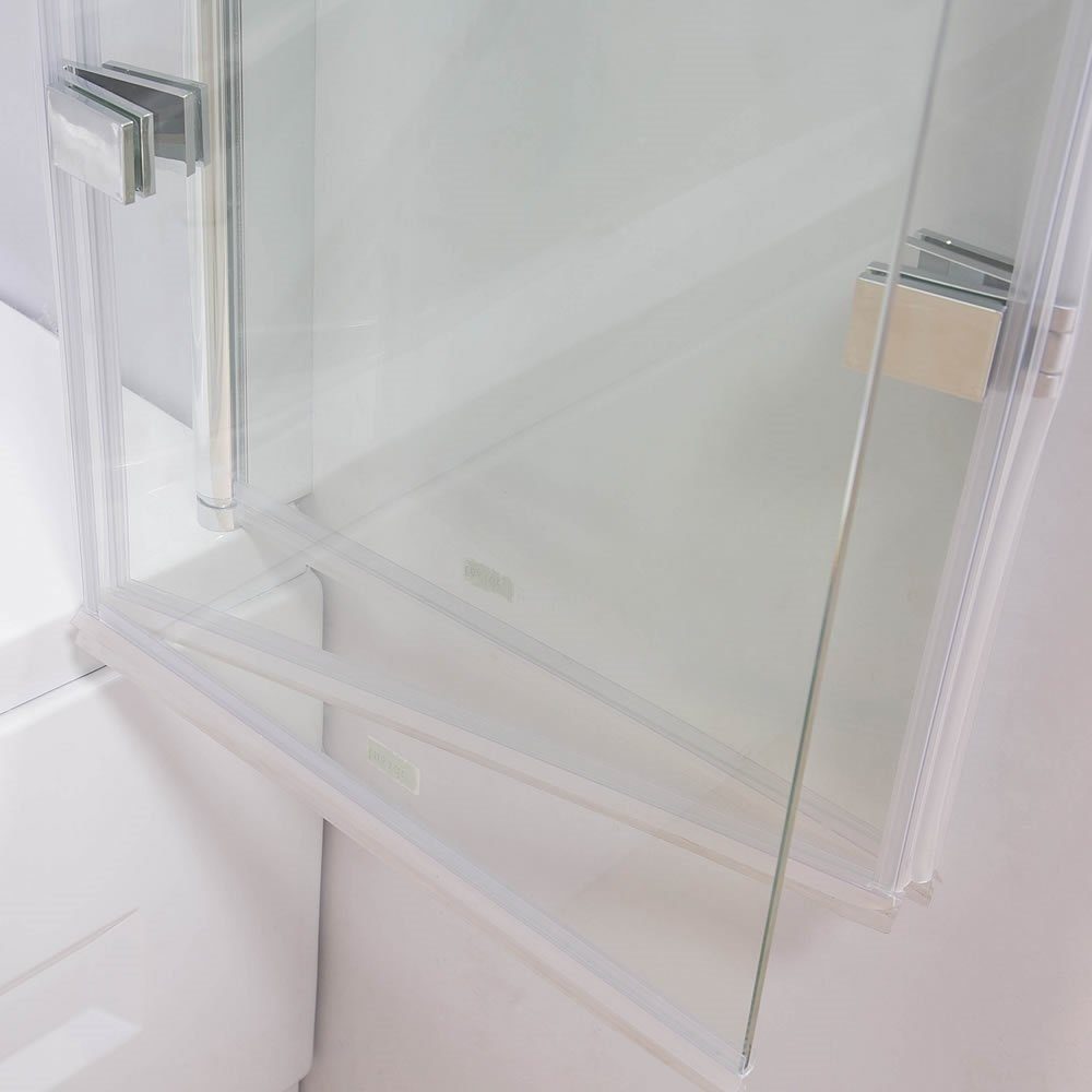 Melko Badewannenaufsatz Badewannenaufsatz Badewannenfaltwand Duschabtrennung 140x130CM Glas Badewannen Faltwand Dusche Badewannen Trennwand Badewannenfaltwand, (Stück), Sicherheitsglas
