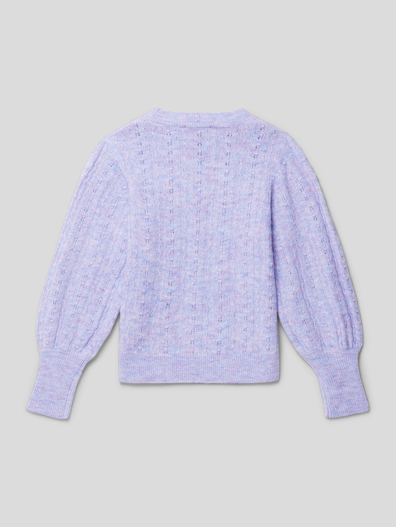 Strickpullover mit Ballonärmeln in flieder