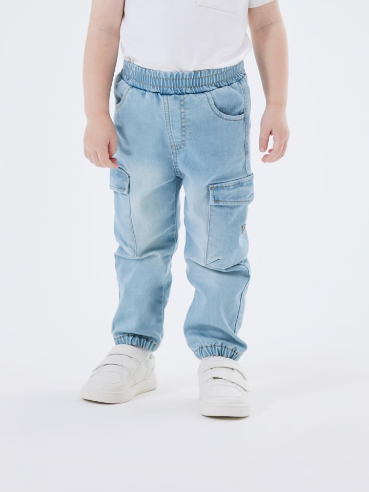 name it Baggy Cargo Jeans Hose Stretch Denim Jogger Pants NMMBEN in Blau günstig kaufen 80