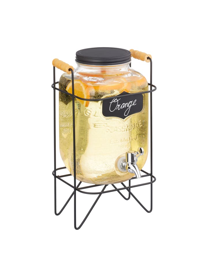 relaxdays Getränkespender in Transparent/ Schwarz - 4 l günstig kaufen onesize