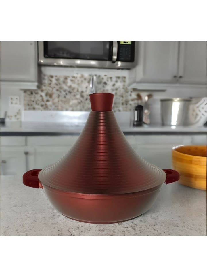 Cheffinger Aluguss Tajine Tagine Ø32cm Induktion Silikongriffe Gartopf in Burgundy günstig kaufen onesize