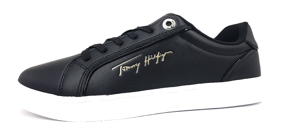Tommy Hilfiger Signature Piping Sneaker FW0FW06870 Schwarz 0GM black/ patent