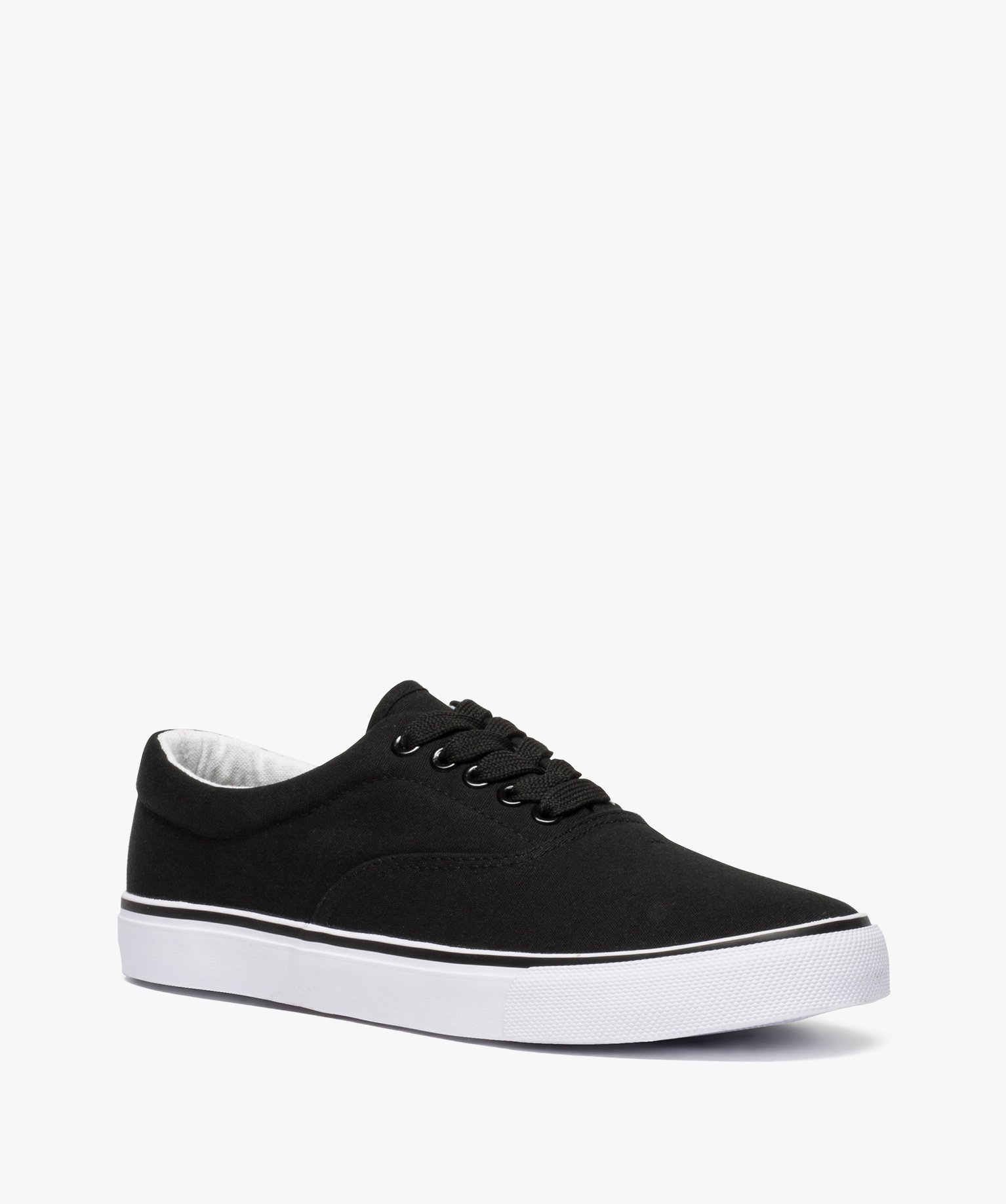 Tennis homme en toile avec semelle contrastante noir | GEMO