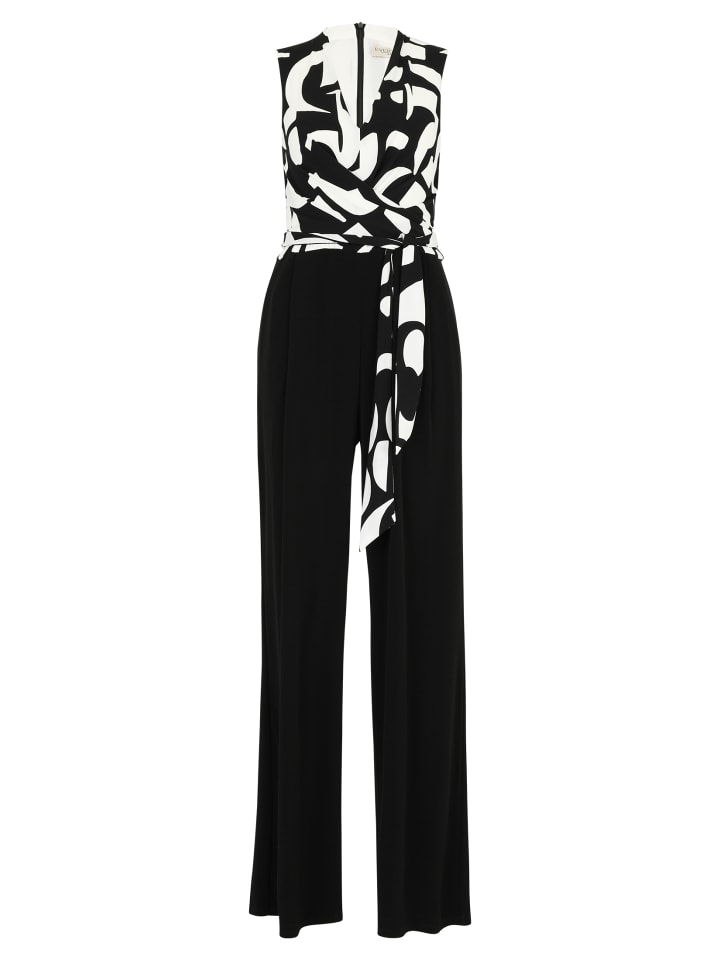 Vera Mont Jumpsuit mit Bindegürtel in Patch Black/White günstig kaufen 42