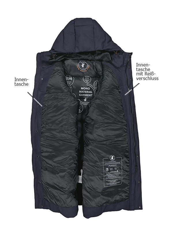 SAVE THE DUCK, Steppparka, Mikrofaser PLUMTECH®, navy