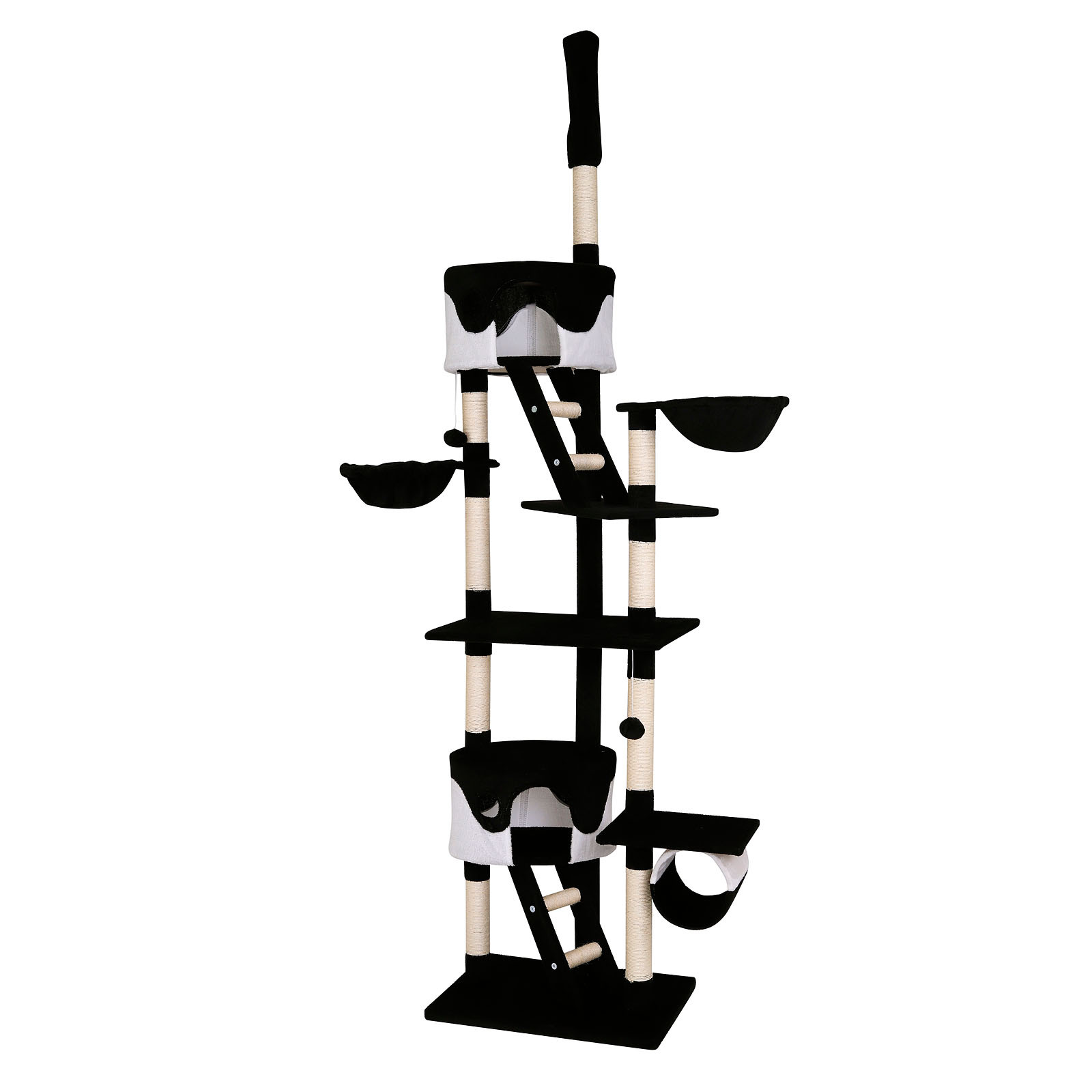 Lionto Kratzbäume Lionto Kratzbaum XXL, Höhenverstellbar (230 - 250 cm) schwarz/ weiß