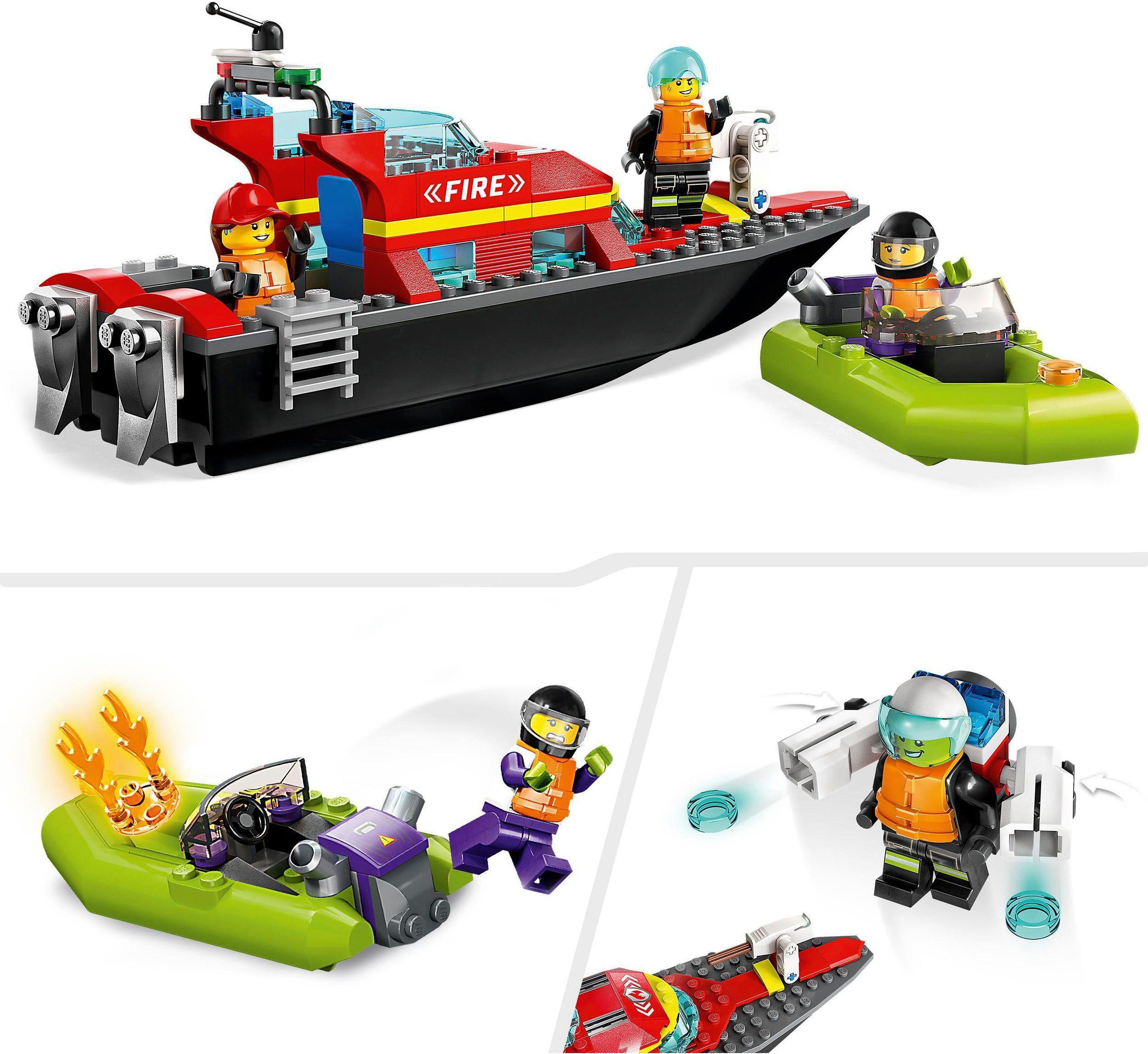 LEGO® Konstruktionsspielsteine Feuerwehrboot (60373), LEGO® City, (144 St), Made in Europe