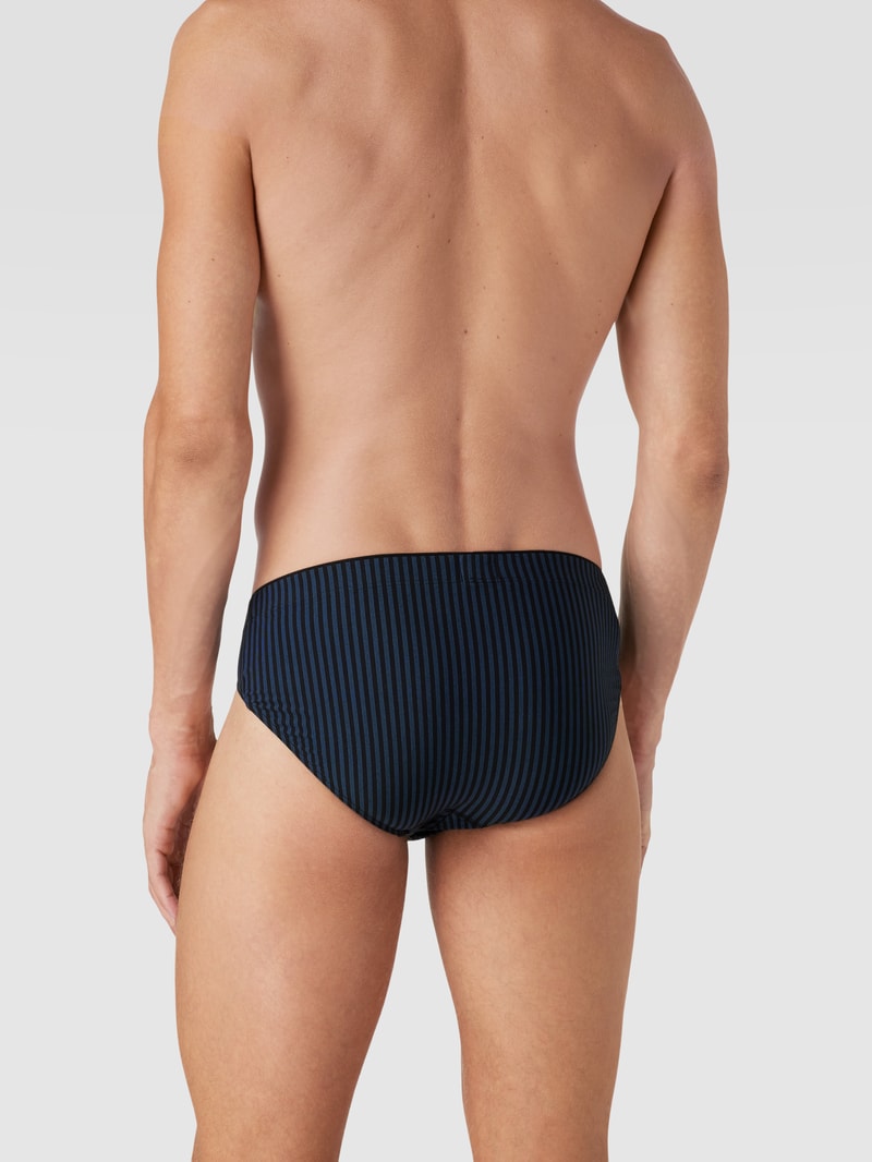 Slip mit Streifenmuster Modell 'Supermini' in dunkelblau