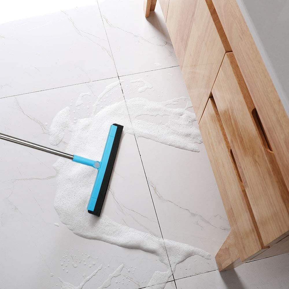 LETGOSPT Wischmopp Wasserschieber, mit Teleskopstiel, Gummischieber 85cm