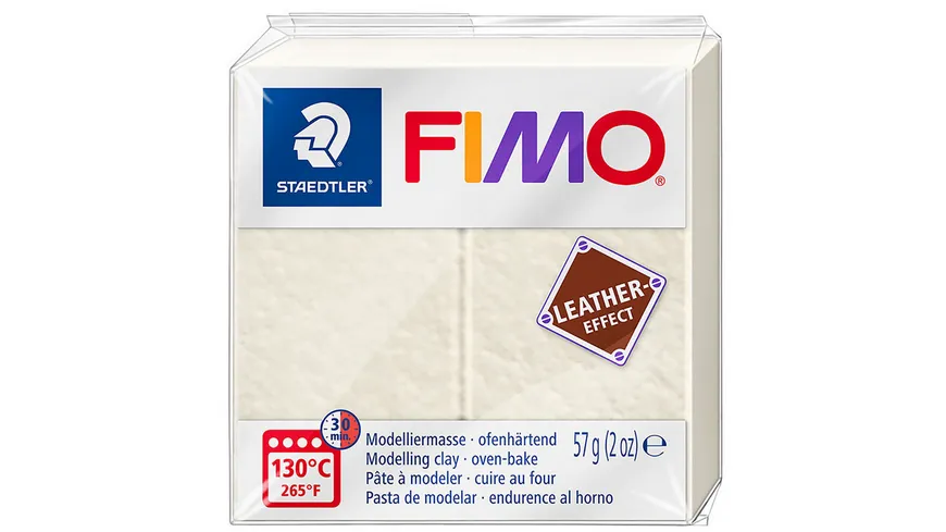 STAEDTLER Modelliermasse Modelliermasse FIMO® leather-effekt Elfenbein 57 g