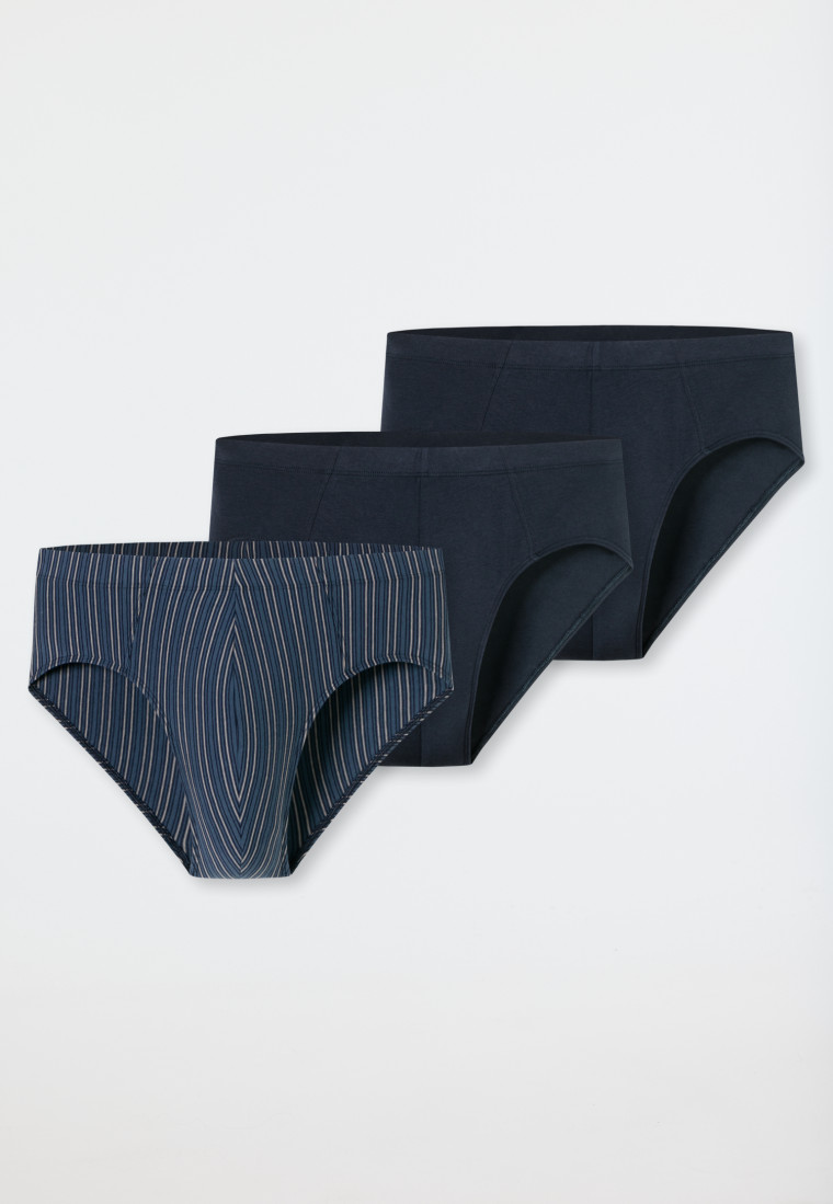 Supermini 3er-Pack Organic Cotton uni/geringelt mehrfarbig - 95/5