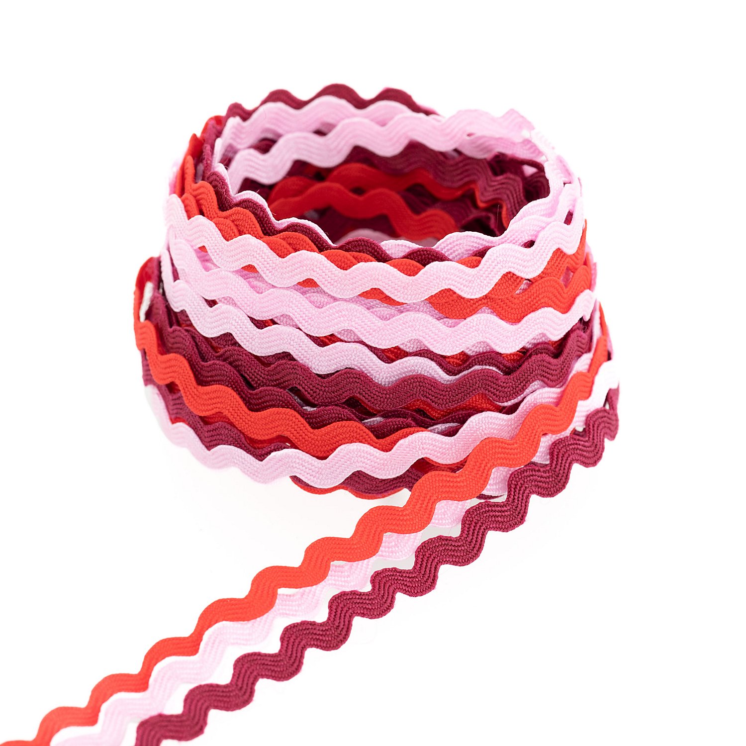 Zackenlitzenpaket, rot-rosa, 7 mm, 3x 3 m