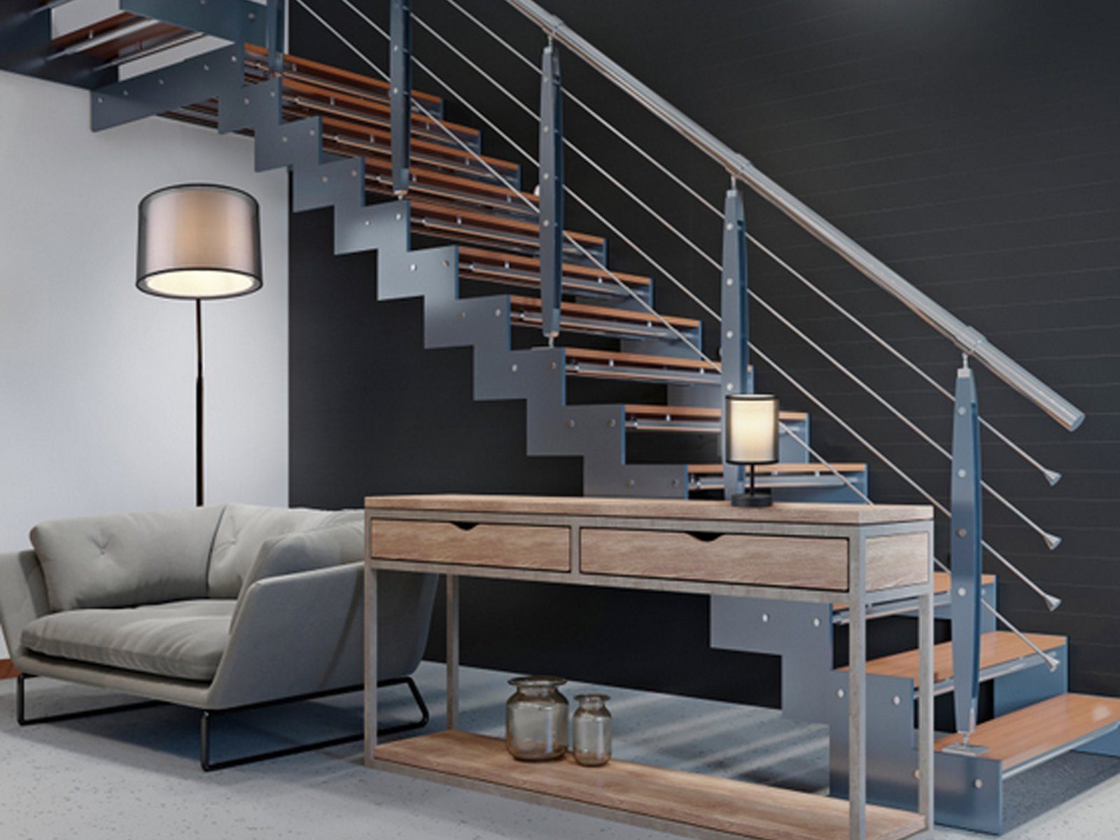 meineWunschleuchte LED Stehlampe, LED wechselbar, Warmweiß, ausgefallene Design-er Lampe dimmbar mit Stoff Lampen-schirm, H: 150cm