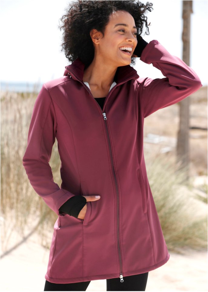 Funktions-Softshell-Longjacke mit Teddyfleece