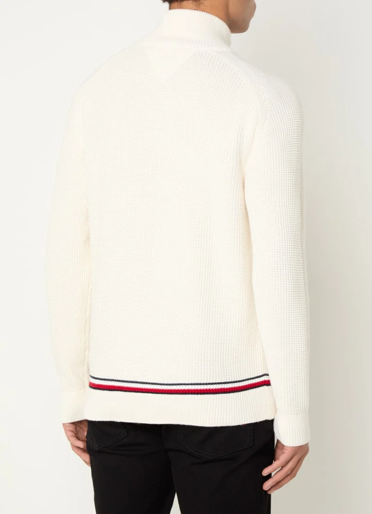 Tommy Hilfiger Chunky knit sweater with half zip and texture