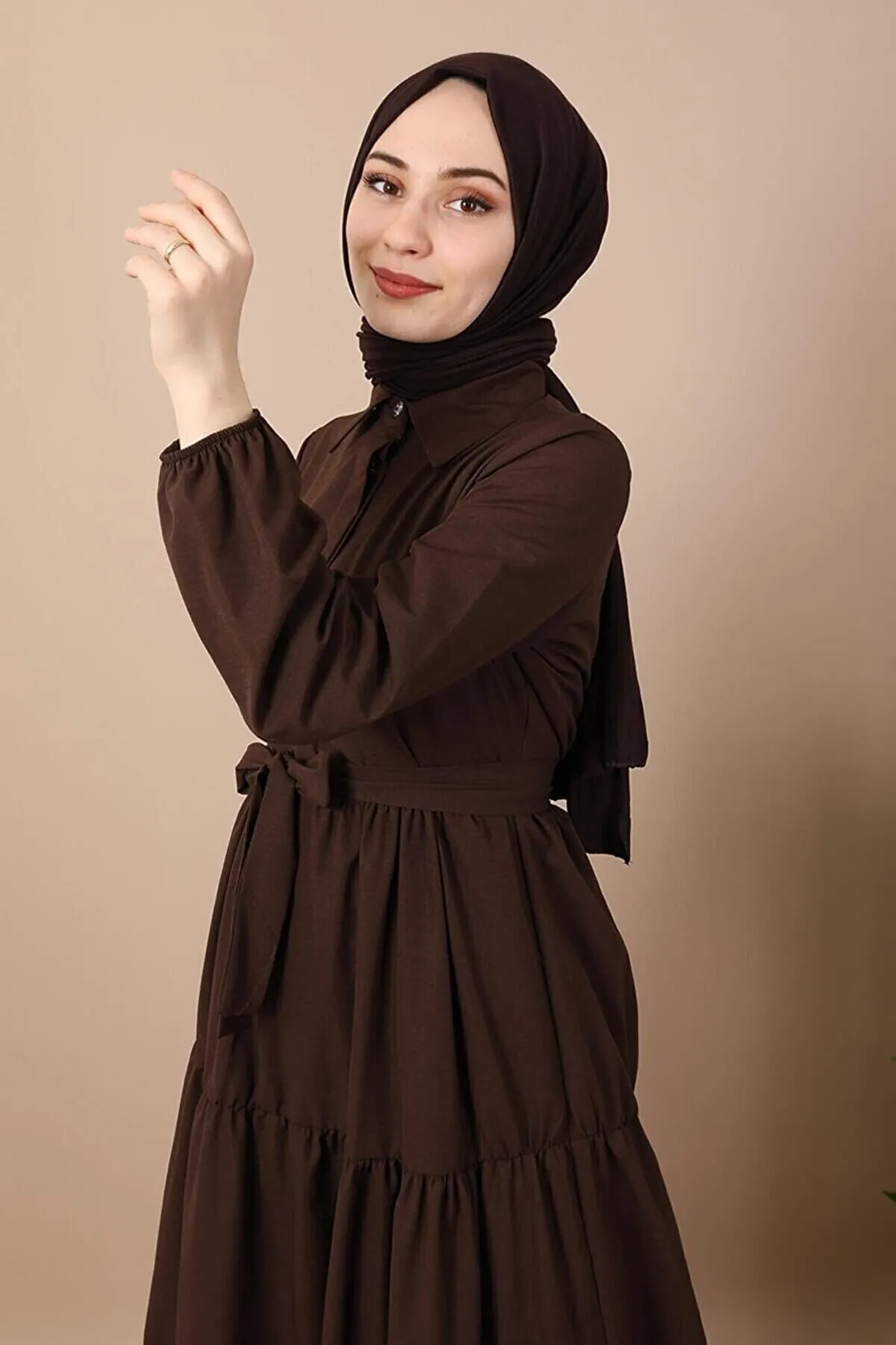 VOLT CLOTHİNG  Kleid mit Hemdkragen und Knöpfen